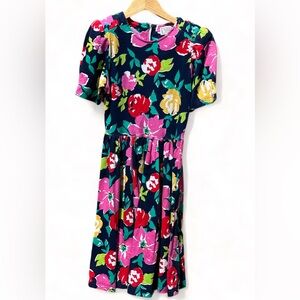 Jennifer Moore Vintage Flowers Print Dress